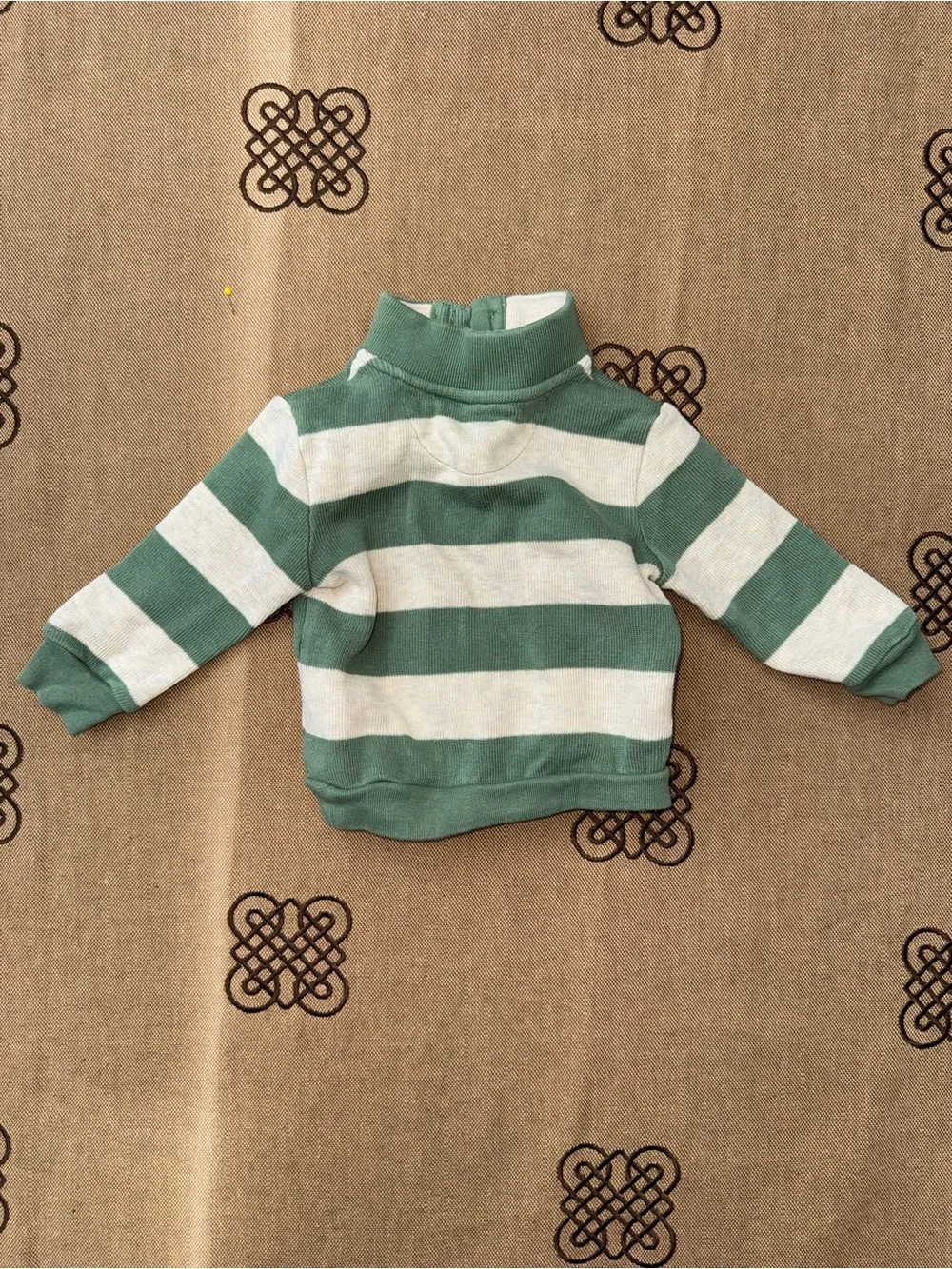 Polo Ralph Lauren Baby Boy Cotton Striped Sweater In Beige/Green Size 6M